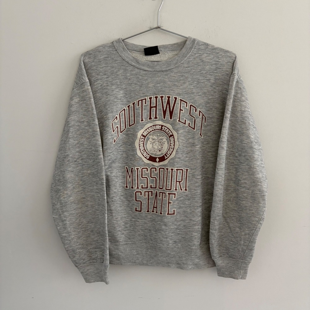 Vintage JanSport Southwest Missouri State Sweatshirt Gray Made in USA